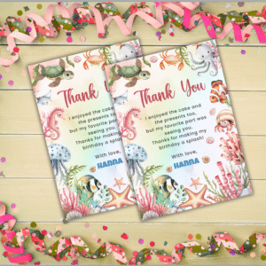 Editable Canva Ocean theme birthday template