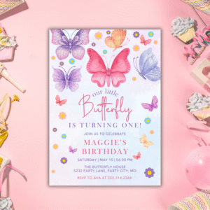 Butterfly Birthday Invitation Template