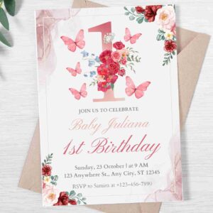 Colorful Sheep and Balloon Watercolor Illustration Birthday Party Invitation 7 1 11zon