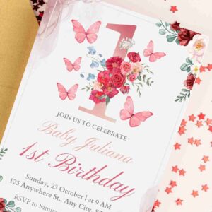 Colorful Sheep and Balloon Watercolor Illustration Birthday Party Invitation 8 4 11zon