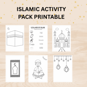 Islamic Activities For Muslim Kids Printable Activity Pack, Islamic Coloring Pages & Word Search Worksheets
