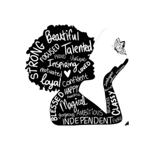 Black, Afro Diva Queen, Boss Lady & Strong Confident Woman Silhouette Design for Circuit and Sublimation SVG