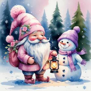 Christmas gnome and snowman cliparts 10