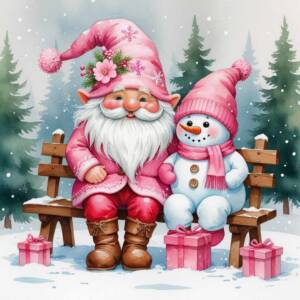 Christmas gnome and snowman cliparts 9