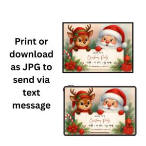Santa and Reindeer Christmas Invitation 9 1