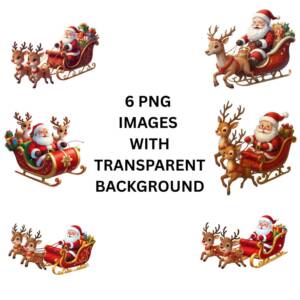 Santa and reindeer PNG 1 2