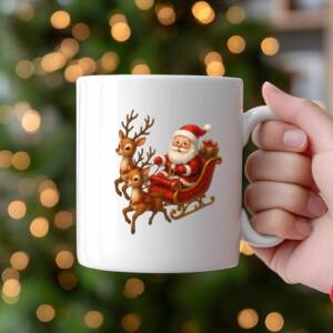 Santa and reindeer PNG 5 1