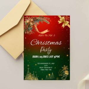 red green Christmas invite 2