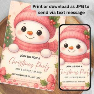 snow man party invite 4 1